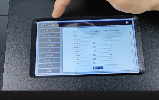 8 Porteur de cellule T-9200 spectrophotomètre UV visible à bande passante de 2 nm et écran tactile